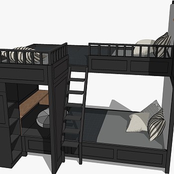现代北欧儿童房上下床铺儿童床 (7)