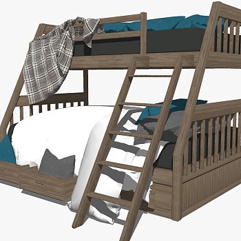 现代北欧儿童房上下床铺儿童床 (4)