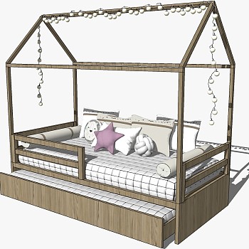 现代北欧儿童房儿童床 (2)