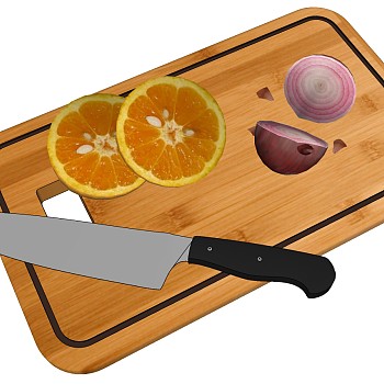 蔬菜 洋葱橙子 刀子菜板