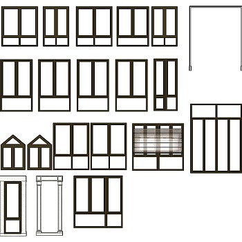 11现代门套窗套建筑窗户合sketchup草图模型下载