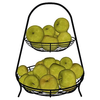 水果 青苹果 黑色铁艺果篮水果架