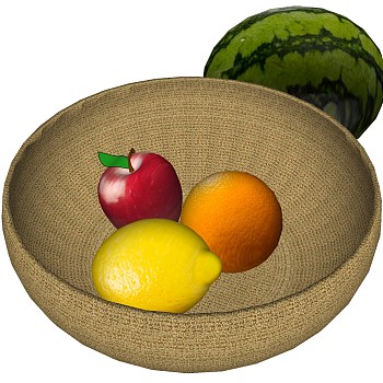 水果 苹果柠檬 橙子西瓜 藤编编织水果篮