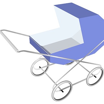 8现代儿童婴儿车sketchup草图模型下载