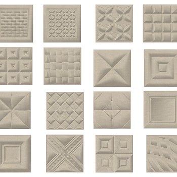 20欧式方形软包硬包墙面造型 sketchup草图模型下载