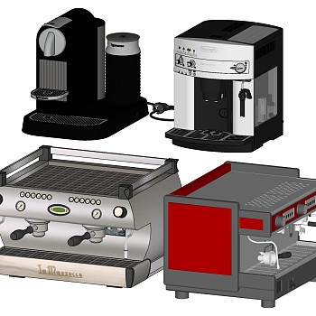 20咖啡机饮料机组合SketchUp草图模型下载