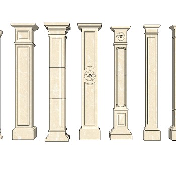 欧式罗马柱柱子sketchup草图模型下载