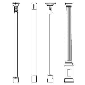 欧式法式罗马柱柱头柱子 (3)