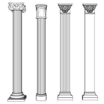 欧式法式罗马柱柱头柱子 (6)