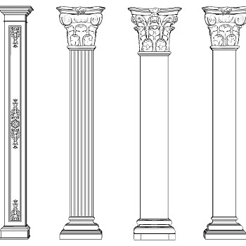欧式法式罗马柱柱头柱子 (7)