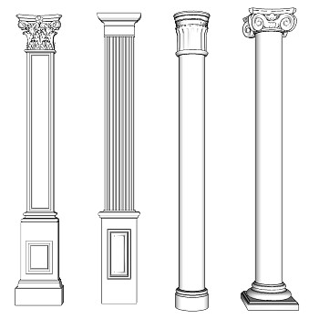 欧式法式罗马柱柱头柱子 (8)