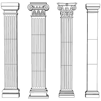 欧式法式罗马柱柱头柱子 (9)