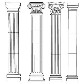 欧式法式罗马柱柱头柱子 (10)