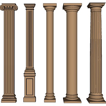 欧式法式罗马柱柱头柱基 (1)