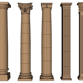 欧式法式罗马柱柱头柱基 (6)