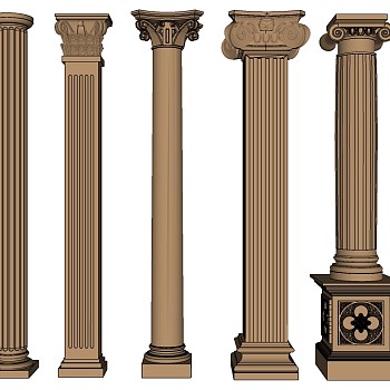 欧式法式罗马柱柱头柱基 (10)