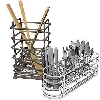 6金属厨具置物架SketchUp草图模型下载