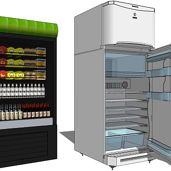 20冰箱饮料冷藏柜SketchUp草图模型下载