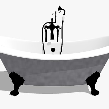 现代卫浴浴缸sketchup草图模型下载 (8)