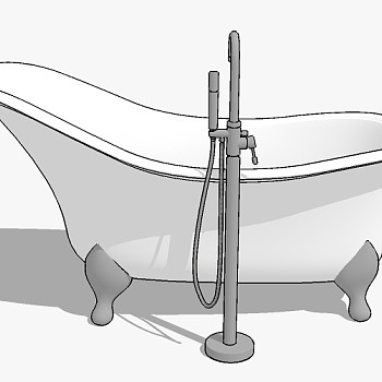 现代卫浴浴缸sketchup草图模型下载 (6)