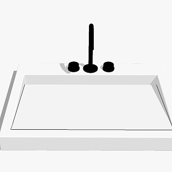 现代卫浴洗手盆台上盆sketchup草图模型 (39)