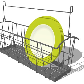 厨房摆件盘子碗架餐具 SketchUp草图模型下载(3)