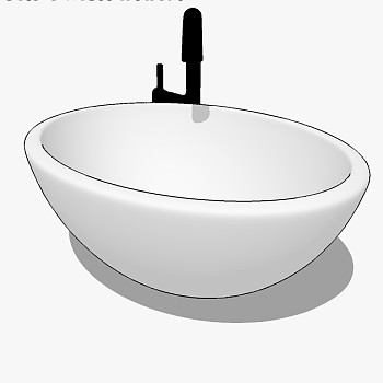 现代卫浴洗手盆台上盆sketchup草图模型 (31)