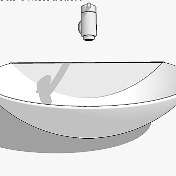 现代卫浴洗手盆台上盆sketchup草图模型 (29)