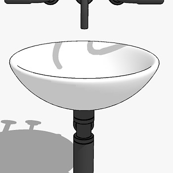 现代卫浴洗手盆台上盆sketchup草图模型 (26)