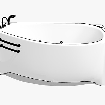 现代卫浴浴缸sketchup草图模型下载 (5)