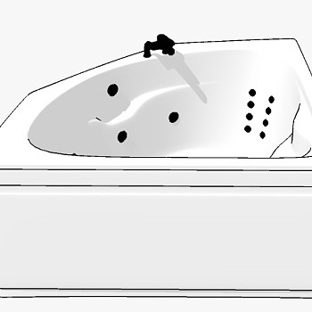 现代卫浴浴缸sketchup草图模型下载 (4)