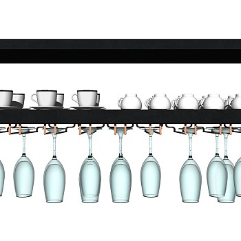 餐具红酒杯高脚杯酒架 SketchUp草图模型下载