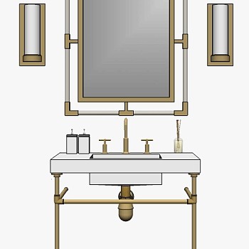 欧式法式洗手台台盆柜装饰镜子 (1)