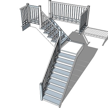 欧式美式木制楼梯栏杆扶手 (5)