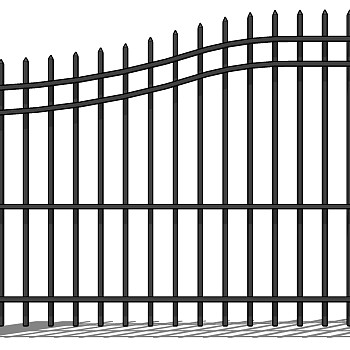 (19)欧式现代铁艺大门围墙护栏sketchup草图模型下载