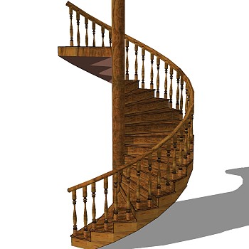 欧式美式木制楼梯栏杆扶手旋转楼梯2 (3)