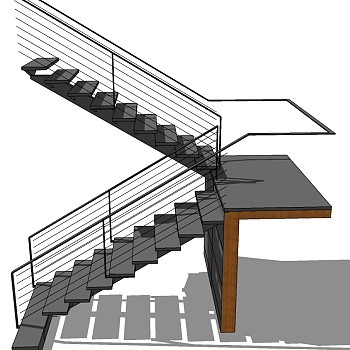 现代钢架楼梯踏步 (11)