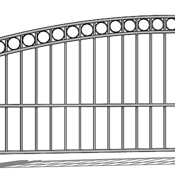(17)欧式现代铁艺大门围墙护栏sketchup草图模型下载