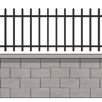 (15)欧式现代铁艺大门围墙护栏sketchup草图模型下载