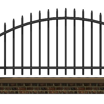 (14)欧式现代铁艺大门围墙护栏sketchup草图模型下载