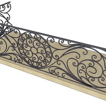 (3)欧式铁艺栏杆扶手护栏sketchup草图模型下载