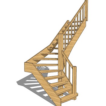现代木制楼梯 (5)