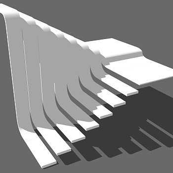 (17)现代简约异形旋转楼梯sketchup草图模型下载