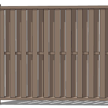 (37)木栅栏围墙护栏院墙围挡篱笆墙sketchup草图模型下载