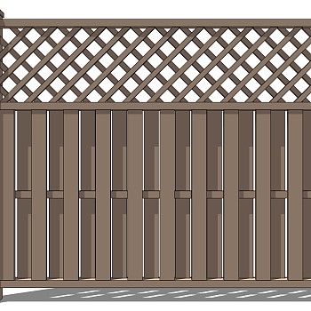 (36)木栅栏围墙护栏院墙围挡篱笆墙sketchup草图模型下载