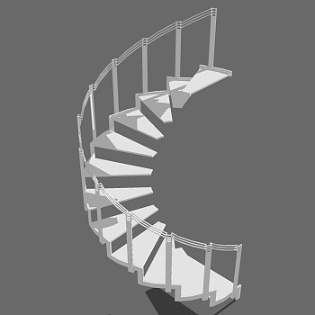 (29)现代铁艺金属钢架旋转楼梯栏杆扶手sketchup草图模型下载