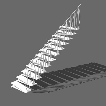 (23)x现代铁艺金属楼梯栏杆扶手sketchup草图模型下载