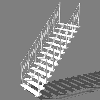 (22)现代简约金属铁艺楼梯sketchup草图模型下载