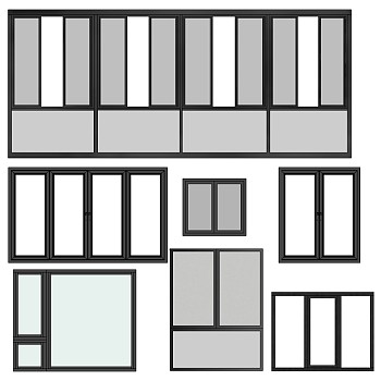 (40)现代建筑阳台窗户sketchup草图模型下载