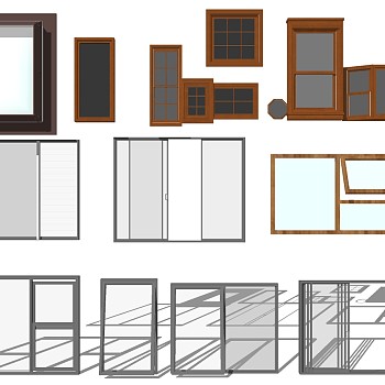 (35)现代建筑阳台窗户sketchup草图模型下载